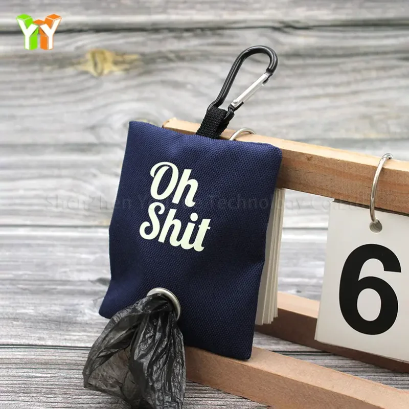 Ready to Ship Oh Shit Dog Poop Bag Waste Bag Holder Canvas Poop Dispenser Pet Treat Bag Holder Pack of 2 - Image 2