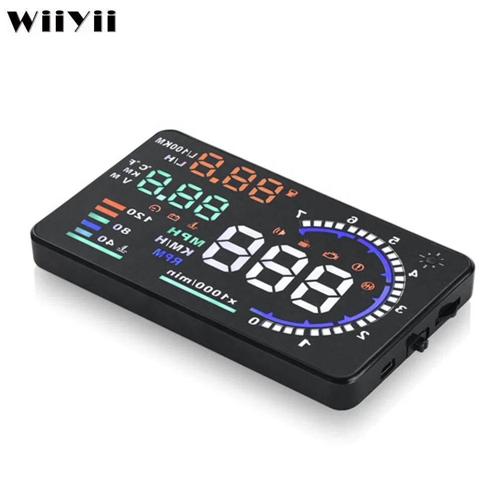 A8 Car Head up Display HUD 5.5" Dash Screen Projector RPM MPH Speedometer Warning Fuel Consumption OBD2 Pack of 2 - Image 3