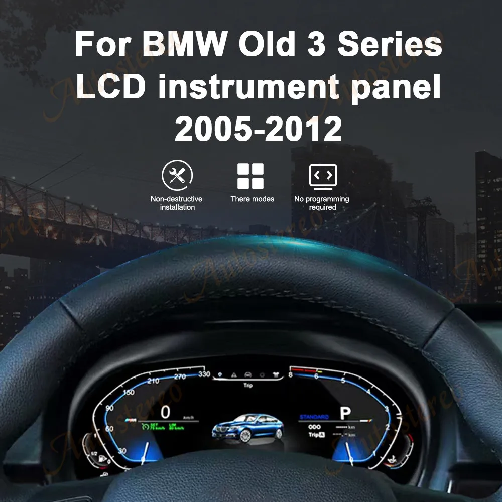 12.3 Inch Car Digital Odometer Screen Carplay for BMW OId 3 Series LCD Instrument Panel 2005-2012 Speed Meter Virtual Cockpit - Image 2