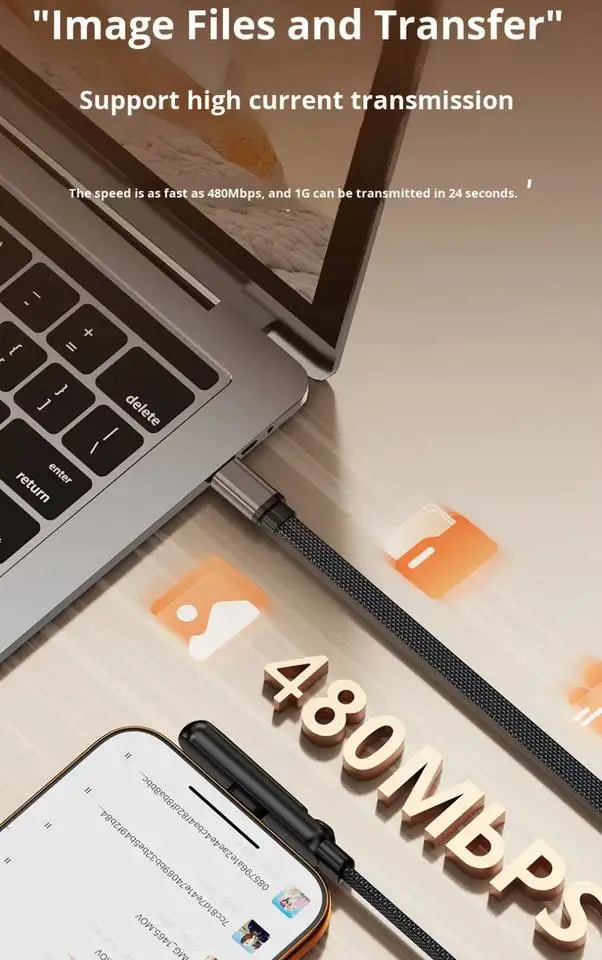 Wholesale High Quality Braided 1.5m USB-C C-C PD3.1 240W 27W 5A Fast Charging Cable for Mobile Phones & Devices Pack of 10 - Image 3