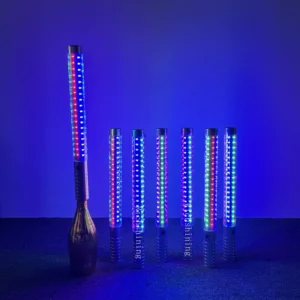 RICHSHINING 45cm Led Champagne Strobe Baton Handheld Light Led Sparkle Light Rechargeable Bottle Topper Light Stick for Club Pack of 10