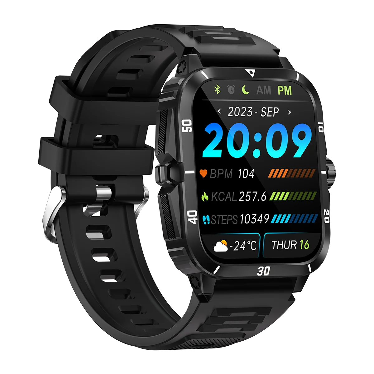 Outdoor Smart Watch KT71 Sport Tracker 1.96 Inch Screen 3ATM Waterproof BT Calling Heart Rate Blood Pressure Smartwatch Men Pack of 2 - Image 2