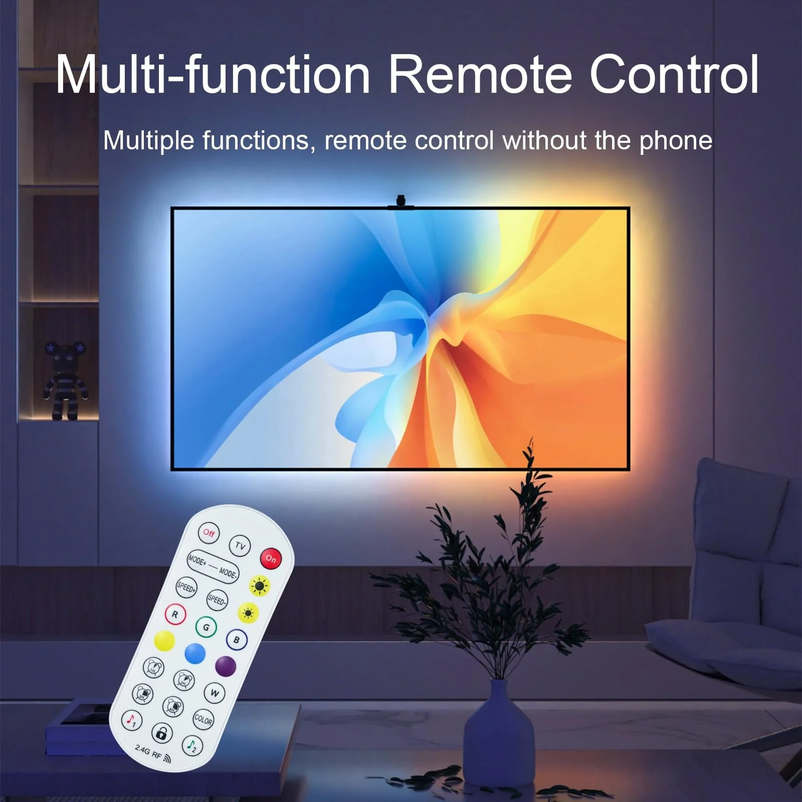 55inch 65inch 75inch Screen Backlight Fish-Eye Correction Function Sync RGB TV LED Backlight with Camera and APP Control - Image 3