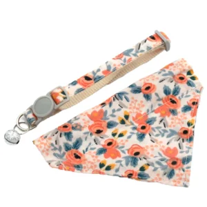 Pet Kitty Cat Collar Set Small Pets Solid Pattern Cloth Buckle Closure Necklaces and Bandanas Pack of 8