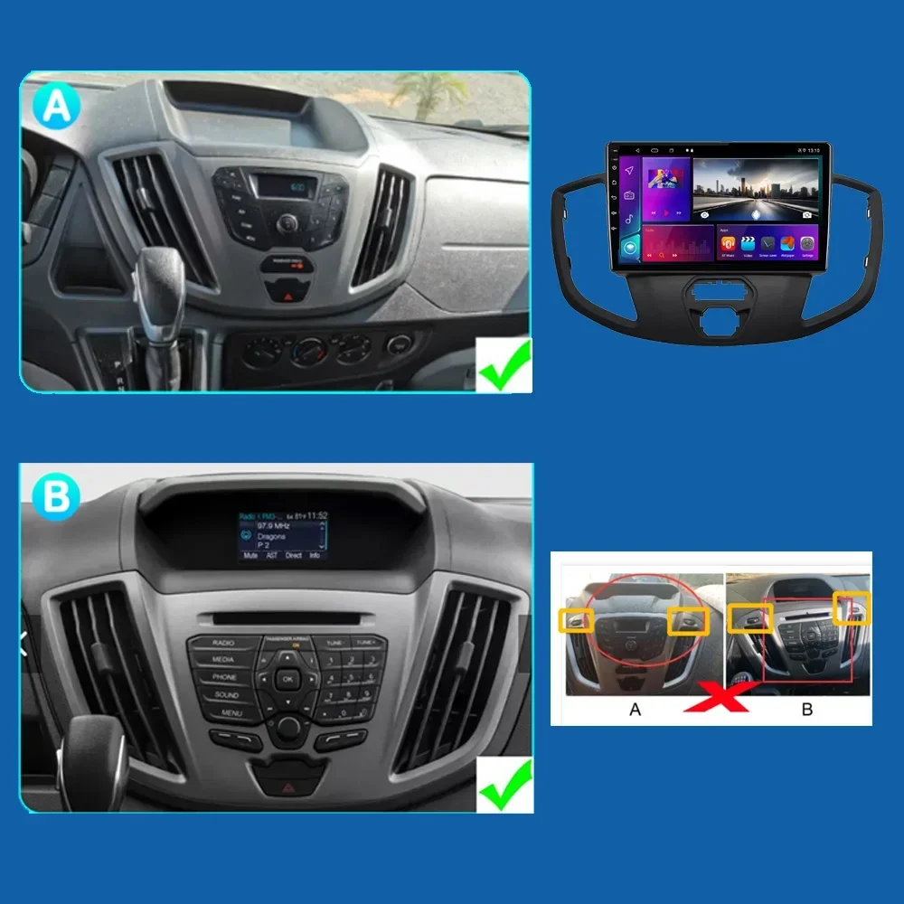 Car Radio GPS Navigation for Ford Transit Tourneo Custom 2015-2018 WIFI Android Auto Carplay Stereo Head Unit Multimedia Player - Image 3