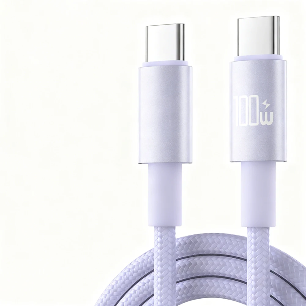 100W Phone Cable Nylon Data Transfer Type C-Type C Cables Braided USB-C Adapter Cables for Iphone for Huawei for Xiaomi Pack of 10 - Image 3