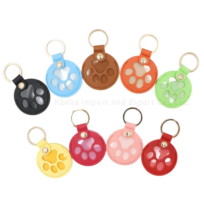 Leather Cat Paw Pet Hair Keychain,Pet Lover Accessory for Carrying Pet Fur,Cat Paw Ring Earrings Storage Pendant for Daily Carry Pack of 2 - Image 2