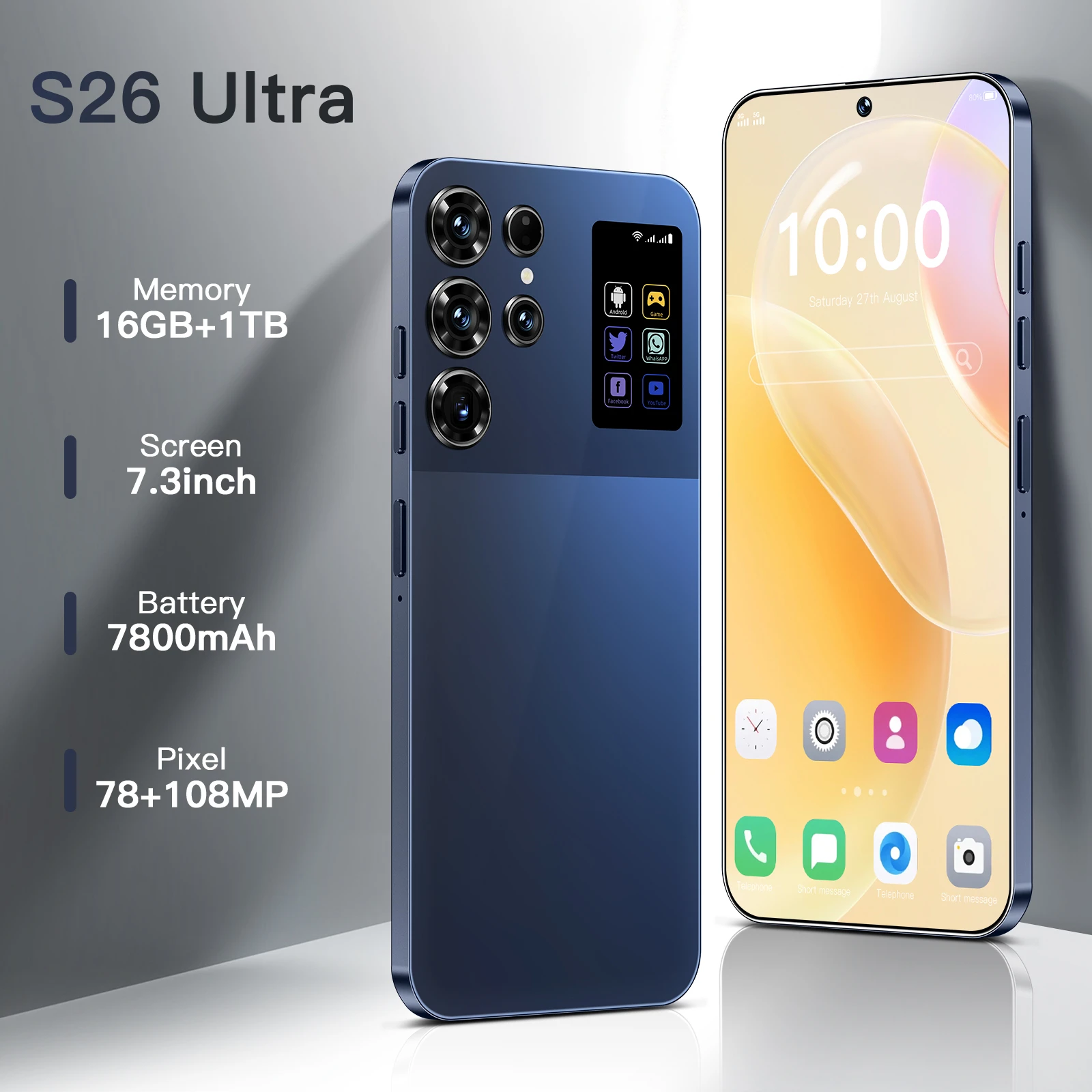 High Quality Mobile Phone S26 ultra Smartphone 16gb + 1tb 7.3inch Screen Mobile Phone 5g Android Phone S25 ultra - Image 2