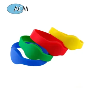 New Design 13.56MHz 125Khz ID IC Silicone RFID Bracelet Security Access Door AccessOffice Building Waterproof RFID Wristband Pack of 50