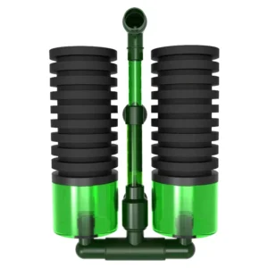 Raffy Modern Plastic Double Biochemical Sponge Filter Eco-Friendly Pet Supplies for Small Aquarium Fish Tank Space-saving Pack of 2