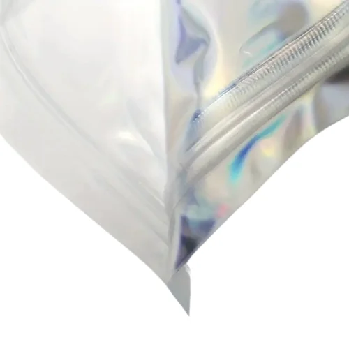 Custom Back Side Sealed Resealable Aluminized Laser Holographic Plastic Mylar Packaging Pouch Pack of 200 - Image 4