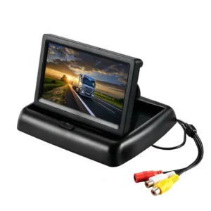 12V Reversing Desktop Small Monitor 4.3 Inch Car Screen With 2AV Input TFT LCD Folding Display Car Monitor for Car DVD TV Player