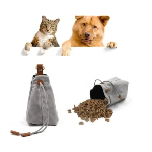 Portable Drawstring Food Bag with Buckle Treat Bag Small Dog Training Bag for Pet Training Small Cloth Snack case