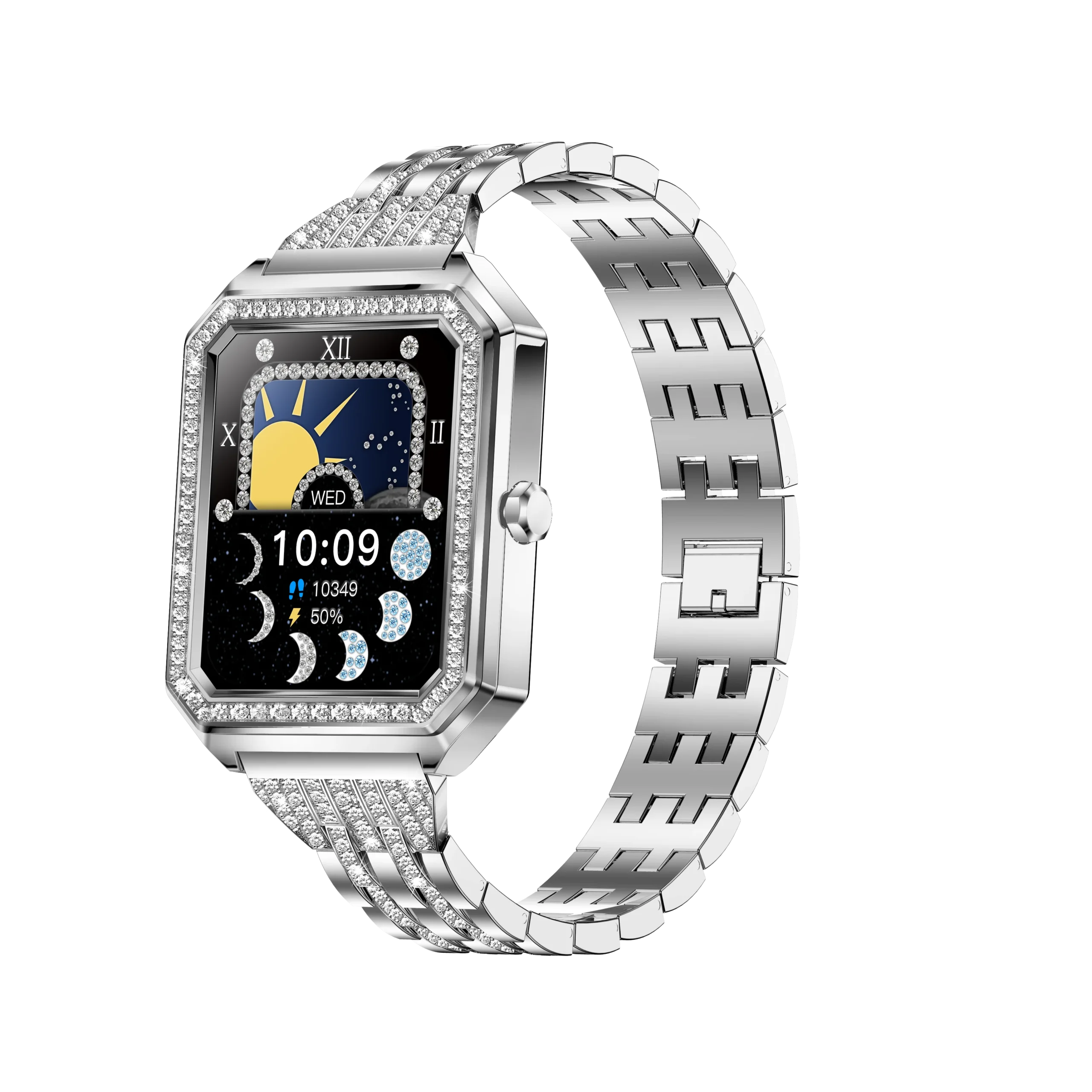 I98 Smart Watch for Women With Diamonds 1.59 Inch BT Call Heart Rate Monitor Fashion Smartwatch for Ladies Trend Product Pack of 5 - Image 2