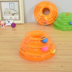 Wholesale Eco-Friendly 3-Tier Cat Track Multi-Function Pet Movement Toy Spinning Plastic Balls Interactive Toy for All Holidays Pack of 2