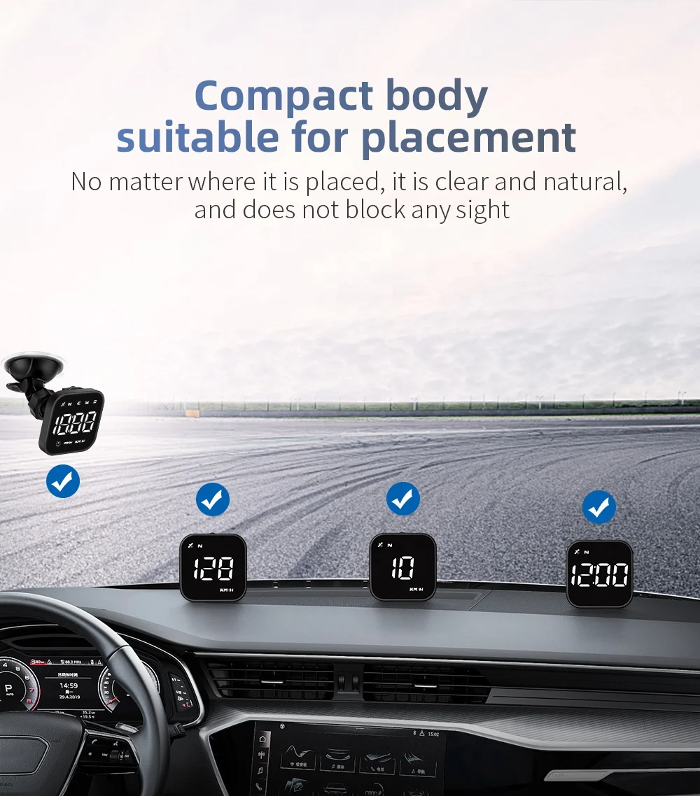 Automatic Speedometer for Car White/Green Display with KMH MPH Speed Alarm DC 12V GPS System Plug and Play Condition New - Image 3