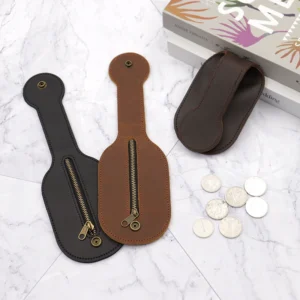 PU Leather Self-Defense Coin Purse Portable Coin Case Holder Change Organizer Bag Coin Bag with Zipper Sports Accessories