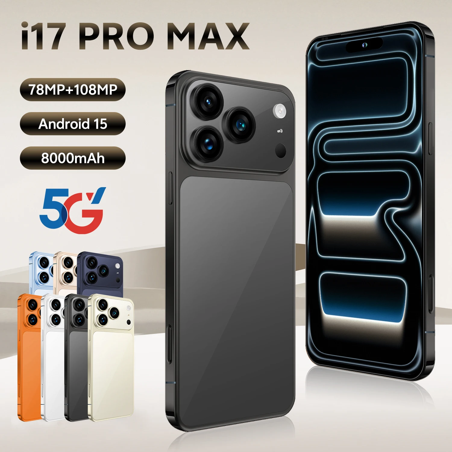 Brand New Mobile I Phone I17 Pro 5G Smartphone Smart Phone 1T Cheap Smart Telephone for I17 Cell Phone - Image 2