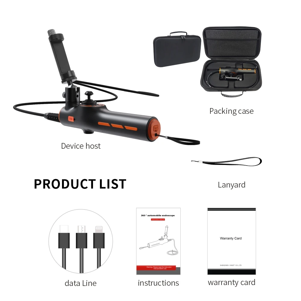 Automobile Video 6mm Flexible HD Industrial 360 Degrees Car Endoscope Camera for Mobile Phone Handheld Auto Car Camera - Image 3