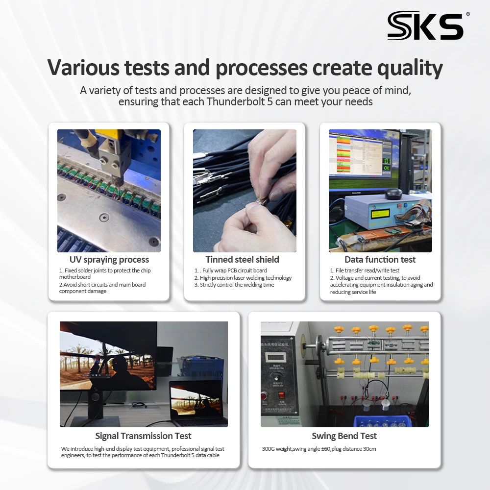 PD240W 5A USB-C Braid Shielding Cable 16K60Hz Fast Charging Thunderbolt 5 for Mobile Phones Power Banks Computers Cameras - Image 4