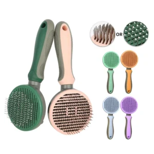 Factory Wholesale LOW MOQ Six Colors Self Cleaning Pet Pin Brush Cat Dog Grooming Slicker Brush Pack of 50