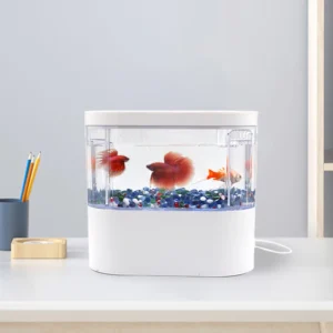 Multifunctional Mini Fish Tank USB Aquarium for Kid with Bottom Filter System and LED Light Pack of 12