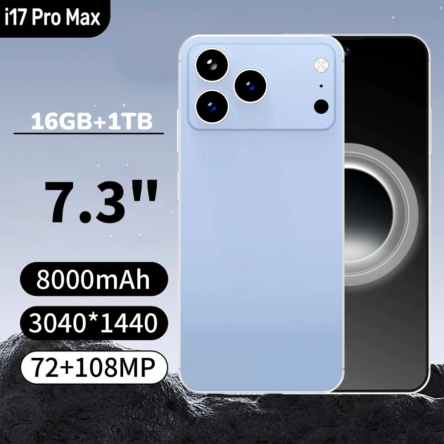 I 17 Pro 5G Smartphone 108MP Triple Camera 12GB+512GB 6000mAh Fast Charge Version Cross-Border Hot Selle - Image 2