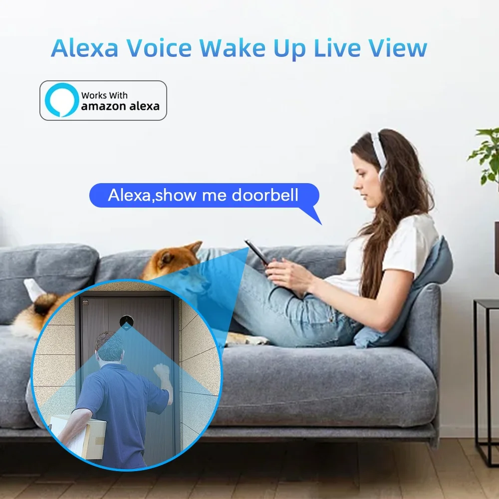 OEM Factory Smart Life 3MP Video Door Phone with Two-Way Speaker and Camera Home Security Peephole Works with Alexa - Image 4