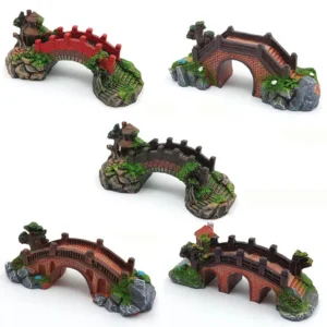 Eco-Friendly Resin Miniature Arch Aquarium Ornament Fish Tank Decoration Accessory for Living Room Space Pack of 2