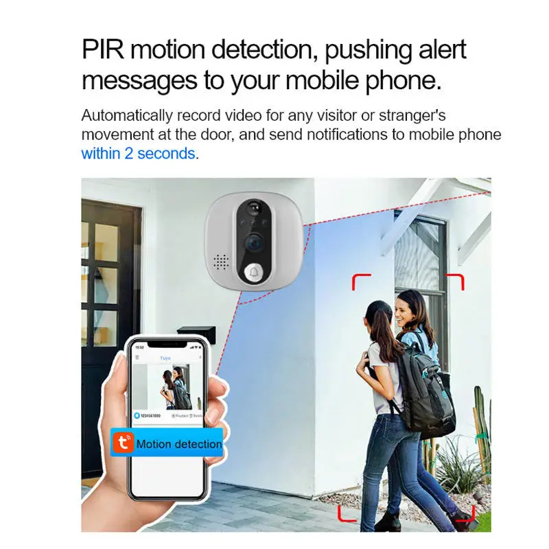 2025 New Tuya 1080P Video Door Phone Intercom System 4.3-Inch HD Two-way Cat-eye Camera Digital WiFi Battery Powered - Image 3