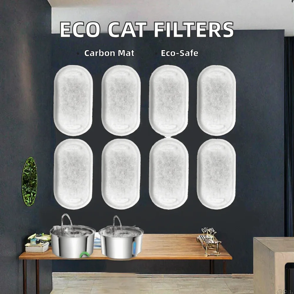 Eco-Friendly Small Animal Automatic Cat Water Dispenser Filters Replacement Sponges Pet Bowls & Feeders Pack of 10 - Image 3