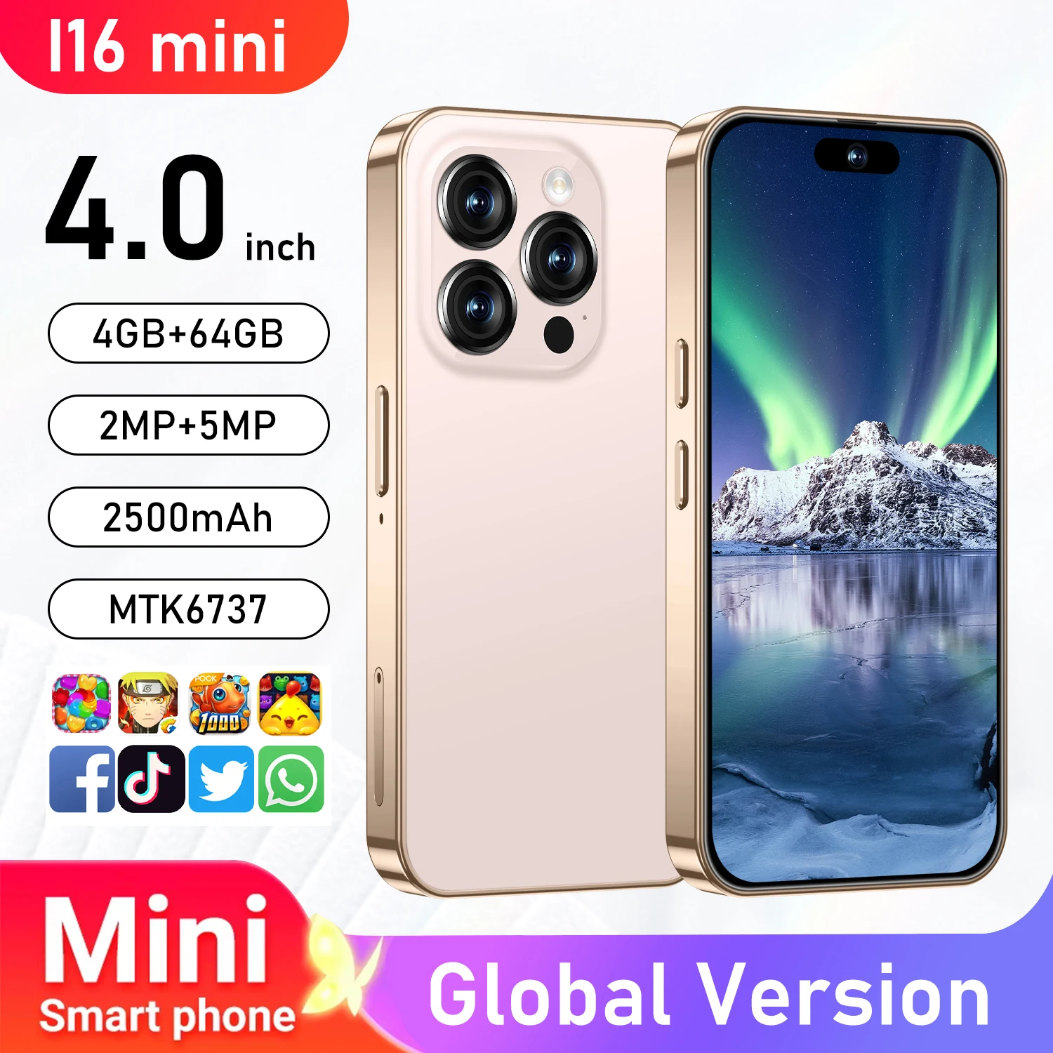 4-inch Mini Smart 4G Mobile Phone - Android Version - Small-sized Device for Students As a Backup Machine