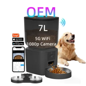OEM 7L 5G Pet Food Dispenser With Wifi Camera Night Vision for Large Dog Tuya Automatic Cat Food Bowl Smart Pet Feeder With App Pack of 8