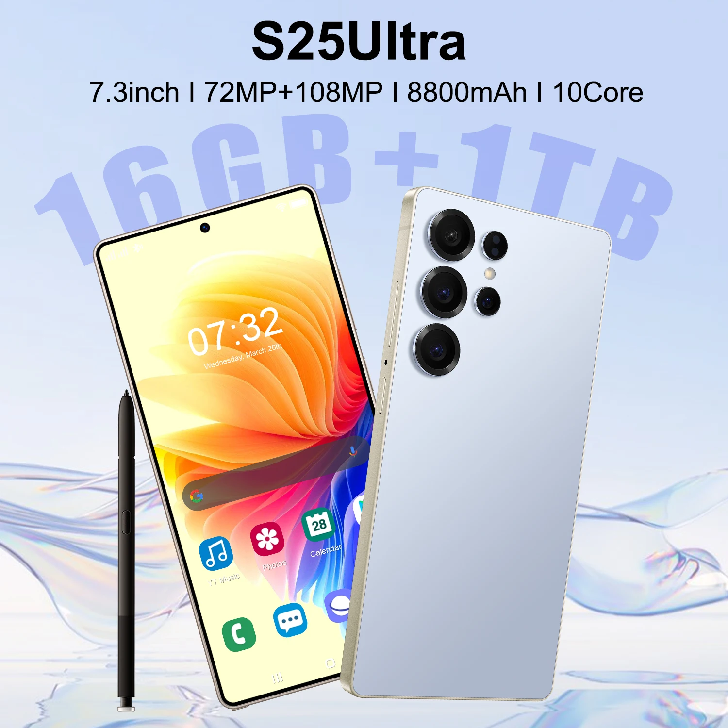 New S25 Ultra 5G Smartphone with 7.3-Inch HD Screen 16GB+1TB Large Memory 108MP Rear Camera Spanish Operating Language - Image 4