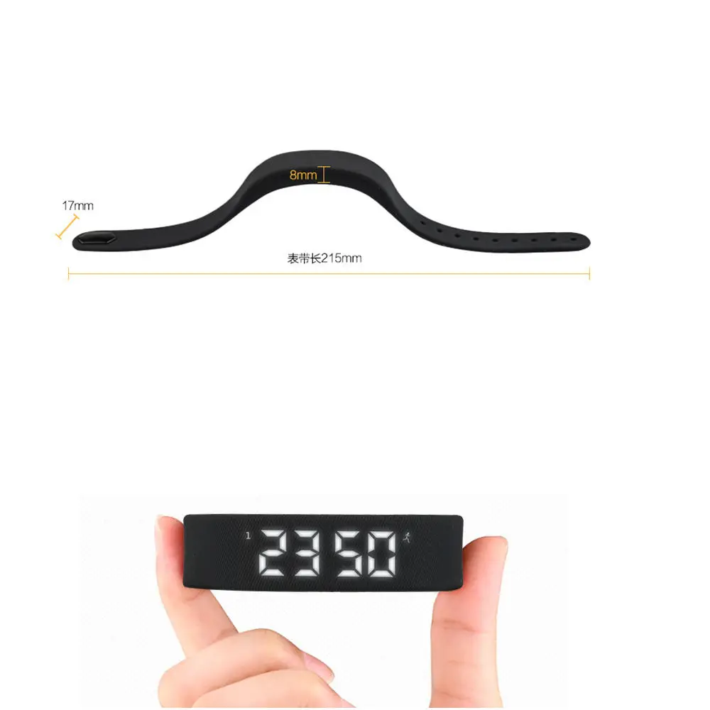 Smart Digital Fitness Tracker GPS Wristband Pedometer LED Display Wireless Charging Eco Friendly Vibrating Alarm Clock Pack of 2 - Image 3