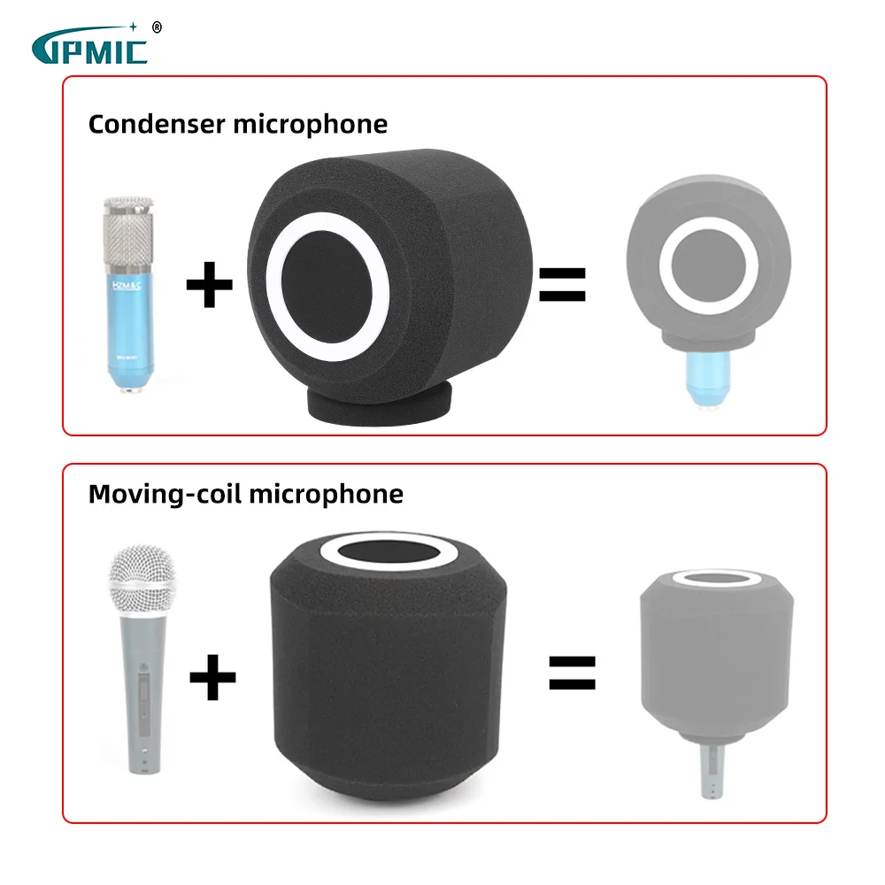 Small Live Karaoke Recording Equipment Microphone Soundproof Cover Windproof Noise Reduction Dynamic Microphone Sponge Cover - Image 2