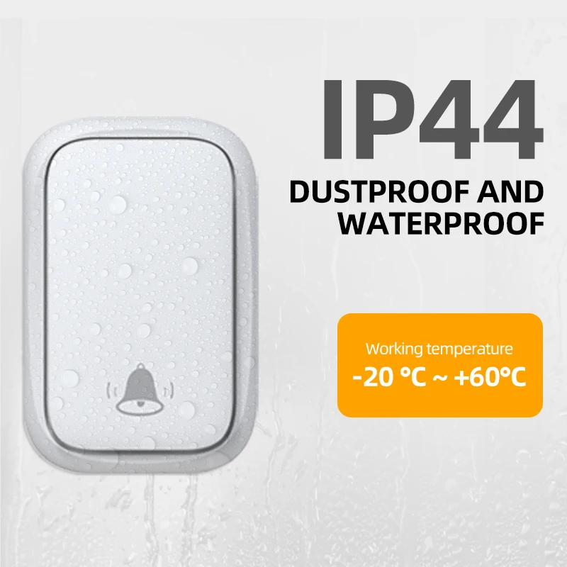 EU US UK Plug Ringtones Chime Remote Control IP44 Waterproof Ring Wireless Doorbell for Indoor 120V/220V Door Bell for Home - Image 3