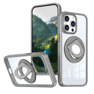 Clear Ring Rotating Stand Magnetic Phone Cover 16 Pro Max 15 14 Plus Rugged Protective Mobile Phone Cover for iPhone 17