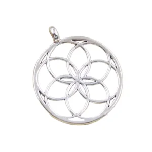 Yoga Life Flower Charms Antique Silver Color Pendants for Jewelry Making Necklace Accessories Craft Handmade 35x30MM Pack of 100