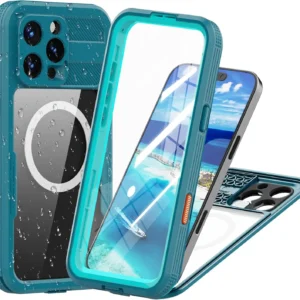 Luxury Swimming Case Water-Proof Magnetic Wireless Charging Case Packaged in OPP Bag for iPhone 16 Pro Max