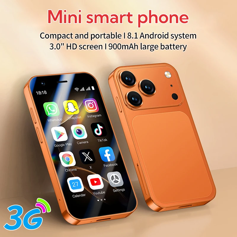 A17 Mini Smartphone 3.0'' HD Screen 4+64GB 3G/4G LTE Dual SIM Cellphone Android Mini Mobile Phones - Image 3