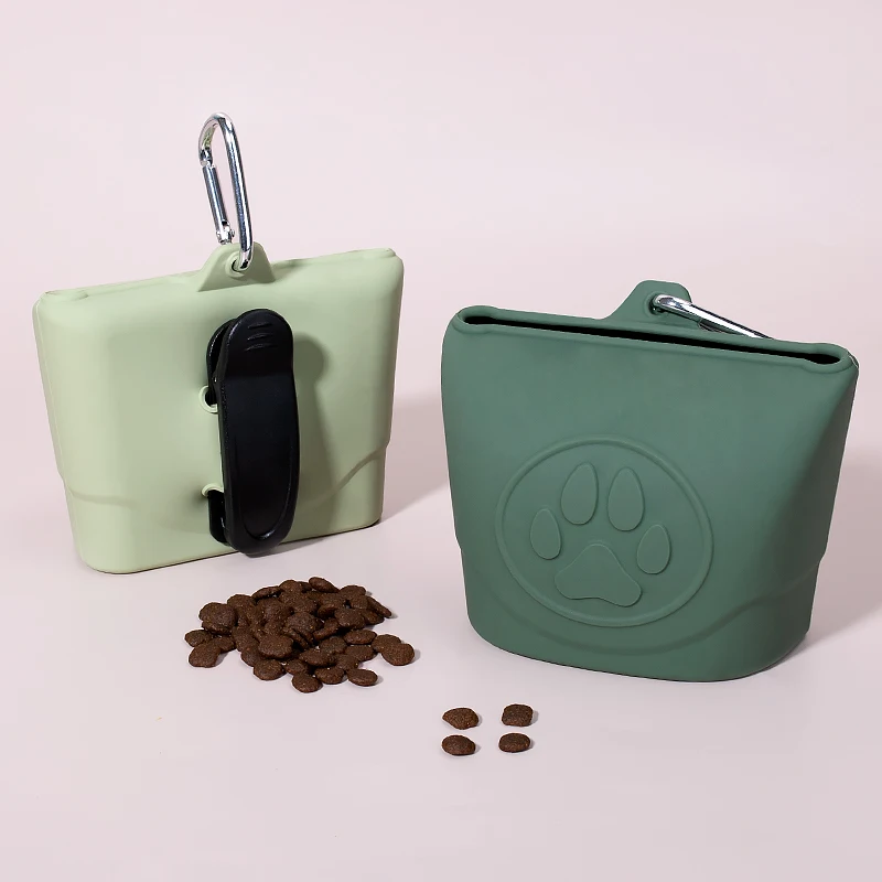 Reusable Silicone Waterproof Dog Treat Pouch Dog Treat Bag Training Pouch Pack of 2 - Image 2