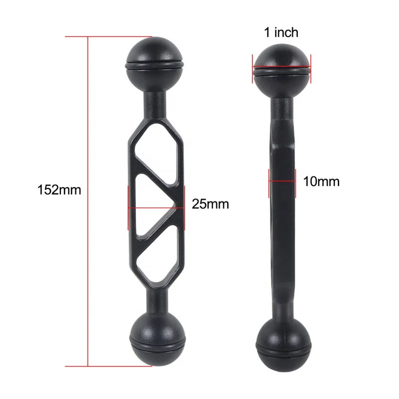 Takenoken Dual Connector Ball Joint Arm Clamp Mount Diving Butterfly Clip for Underwater Camera Torch Flashlight Aluminium - Image 2