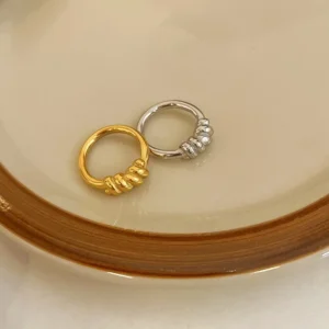 Modern Geometric Weave Knot Ring Stainless Steel Twisted Rope Finger Band Rings Women Dainty Jewelry