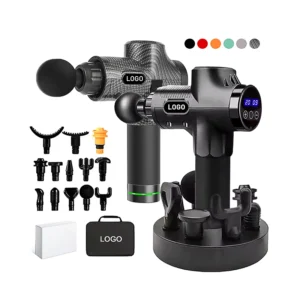 Portable Fitness Travel Relax Massage Gun Lcd Touch Screen Electric Deep Tissue Vibration Amplitude Gun Muscle Massage Gun