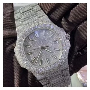 Diver Mechanical Moissanite Watch with Rotating Bezel Sapphire Crystal and Luminous Hands Waterproof Sports Watch for Men