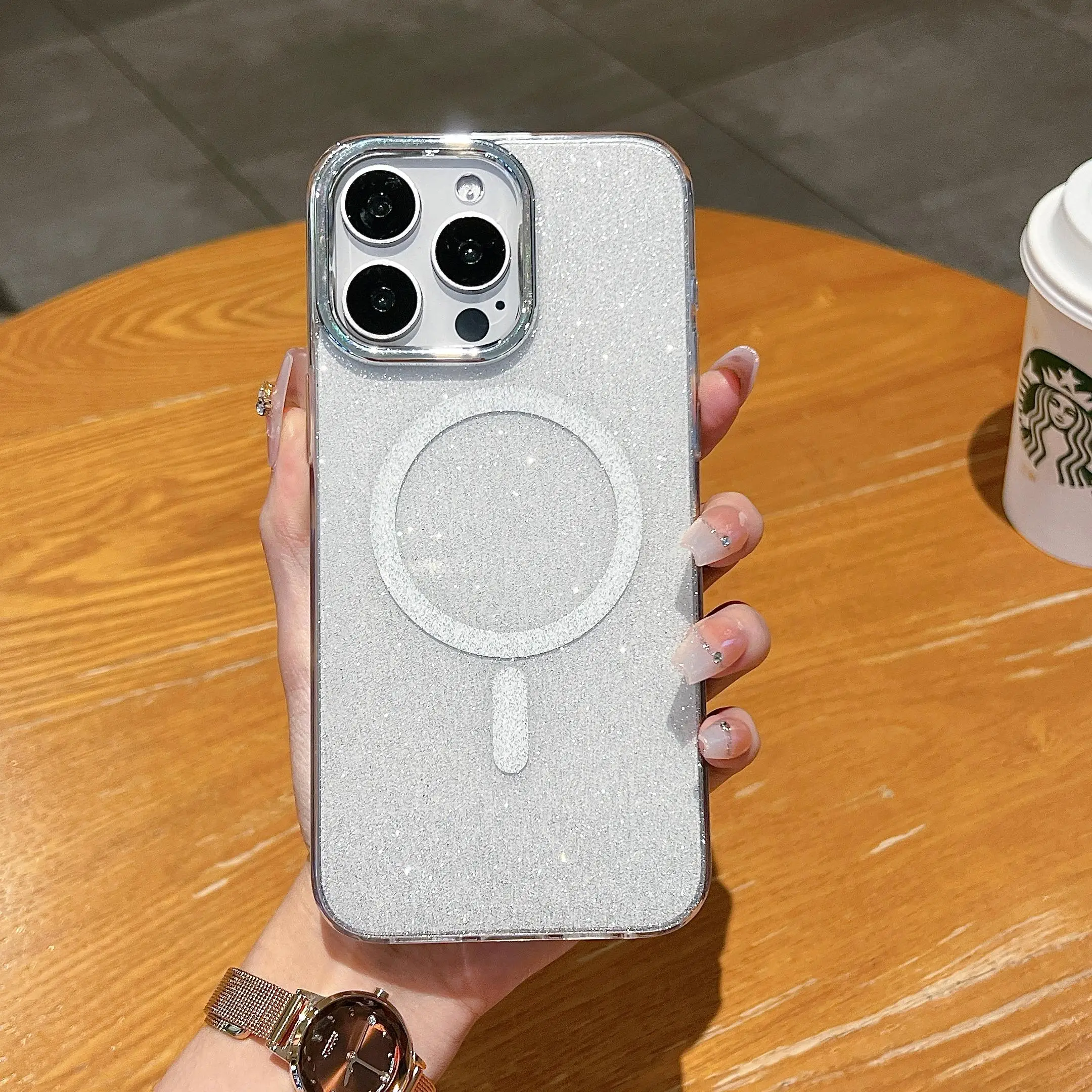 Transparent TPU Luxury Shockproof Magnetic Ring Holder Safes Mobile Phone Cases for 15 14 17 Pro Max Packaged OPP Bag Pack of 25