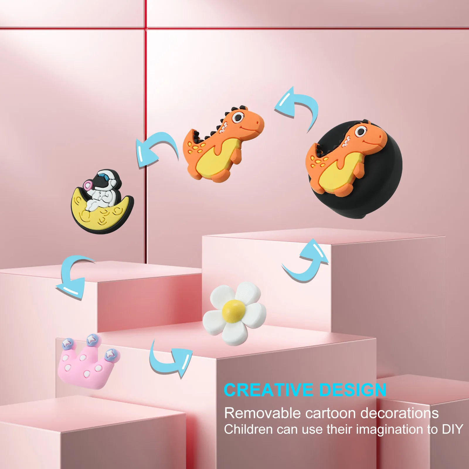 Cute Cartoon Case for AirTag Replaceable Fun Characters Hidden Silicone AirTag Tracker Cases for Children Shoe Pack of 20 - Image 4