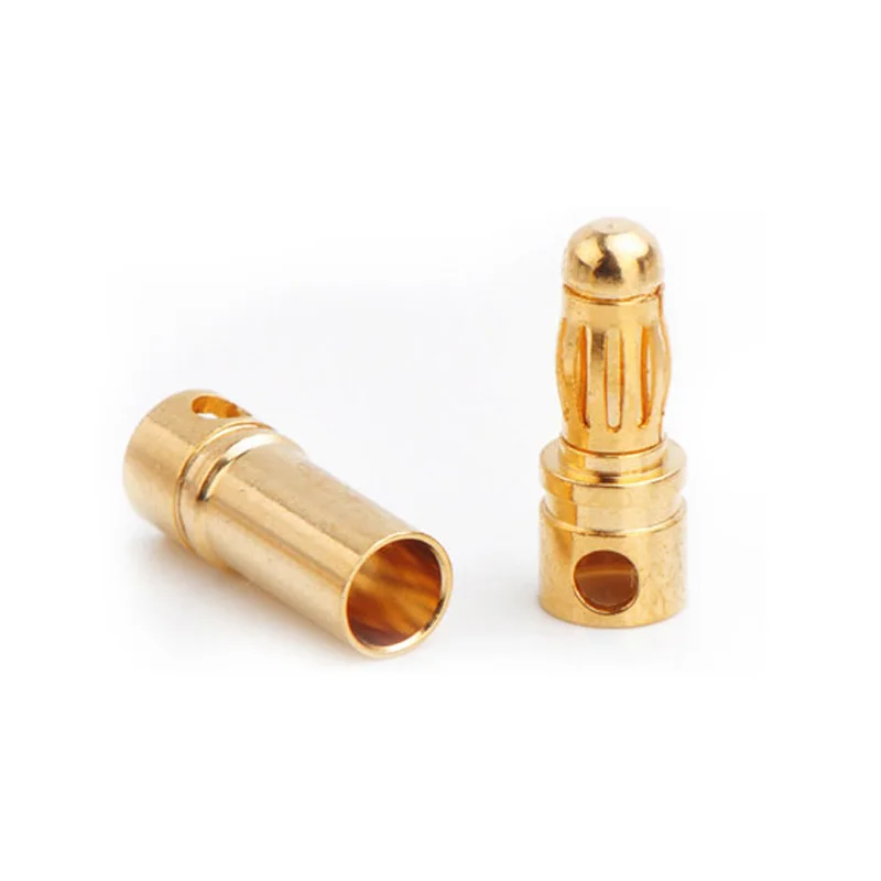 Pure Copper Plugs (2.0mm to 6.0mm) - 2mm, 3mm, 3.5mm, 4mm, 5mm, 5.5mm, 6mm Connectors for RC Model Motors & ESC