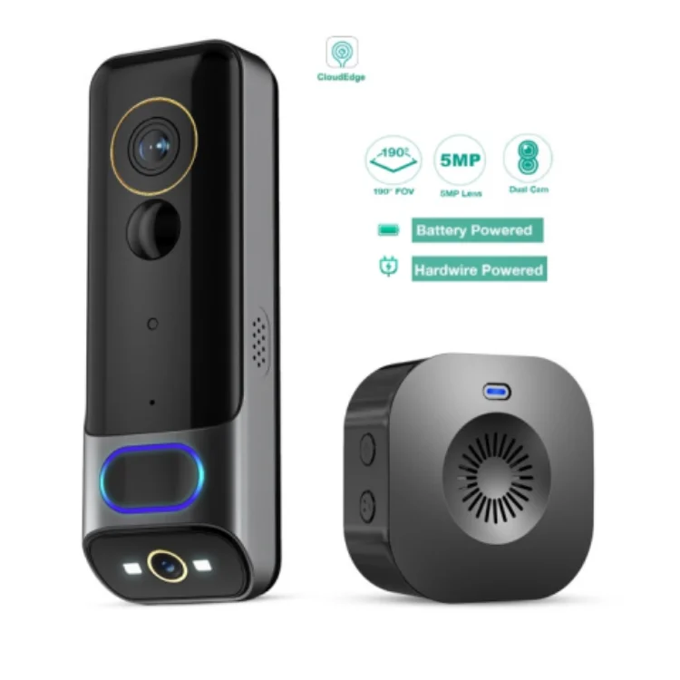 New Dual Wifi Camera Doorbell Outdoor Human Detection Night Vision APP Control Wireless HD Smart Wifi Video Doorbells